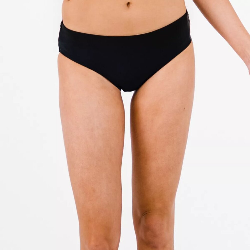 Calypsa Women's Large Black Full Coverage Hipster Bikini Bottom